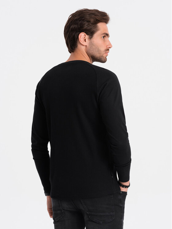 Ombre Ombre Longsleeve OM-LSCL-0109 Czarny Reglan Fit