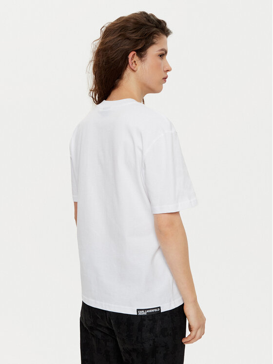 Karl Lagerfeld Jeans Karl Lagerfeld Jeans T-Shirt A1W17031 Biały Regular Fit