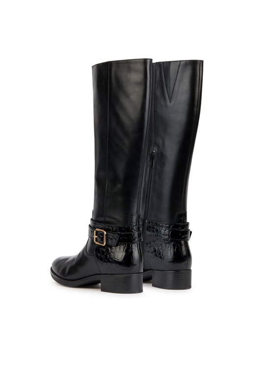 Geox Geox Kozačky ve vojenském stylu D Felicity D36G1A 04340 C9999 Černá