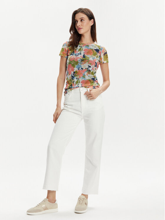 Marella Marella Džinsi Mombis 2413131224 Balts Mom Fit