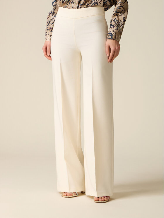 Oltre Oltre Pantaloni di tessuto P04ZR009467N021 Bianco Baggy Fit