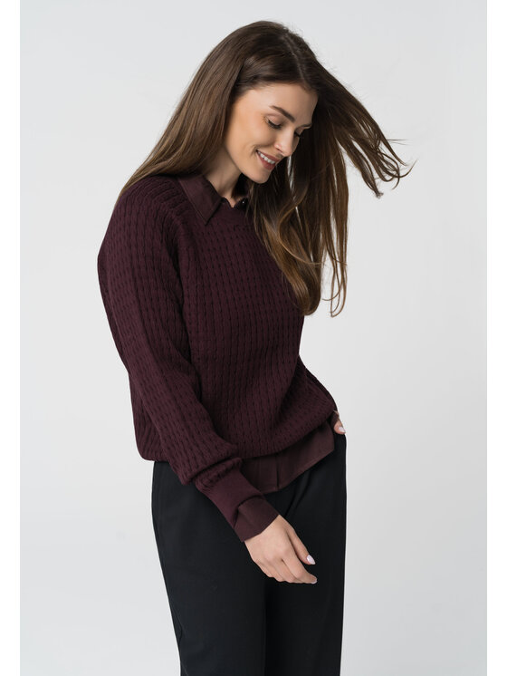 Volcano Volcano Sweter S-KAMA Fioletowy Regular Fit