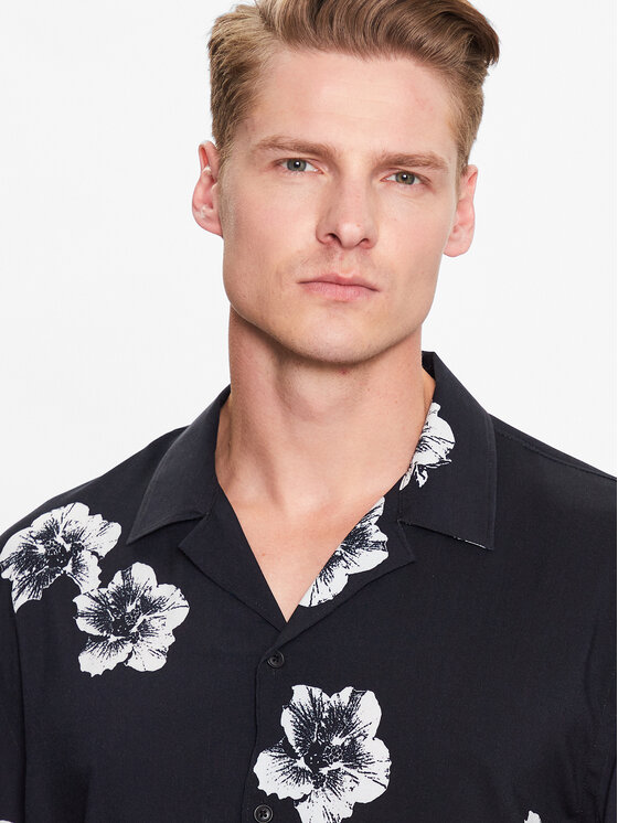 Lindbergh Lindbergh Koszula 30-203425 Czarny Relaxed Fit