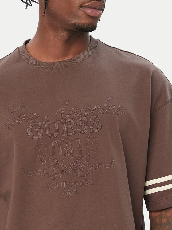 Guess Guess T-Shirt Z6YI18 K5005 Καφέ Regular Fit