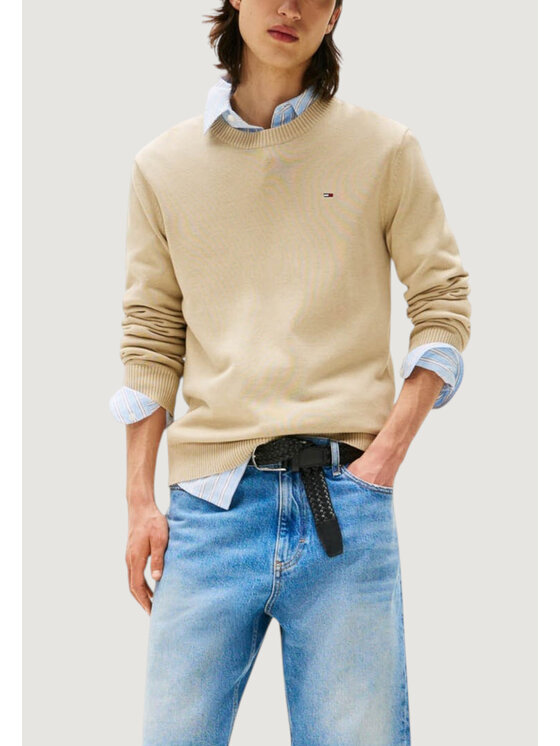 Tommy Jeans Tommy Jeans Πουλόβερ TJM SLIM ESS SWEATER Μπεζ Slim Fit