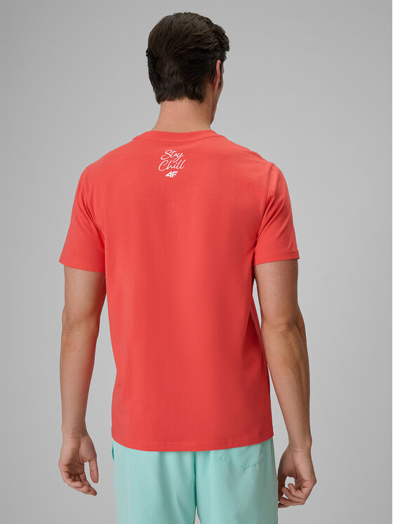 4F 4F T-Shirt SUMMER CODE Koralowy Regular Fit