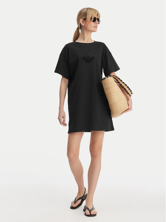 Emporio Armani Emporio Armani Každodenné šaty EW004078 AF20244 UC001 Čierna Regular Fit