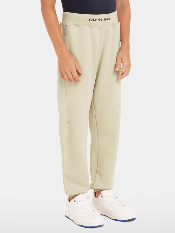 Calvin Klein Jeans Calvin Klein Jeans Pantaloni trening Intrasia Logo IB0IB02081 Bej Regular Fit