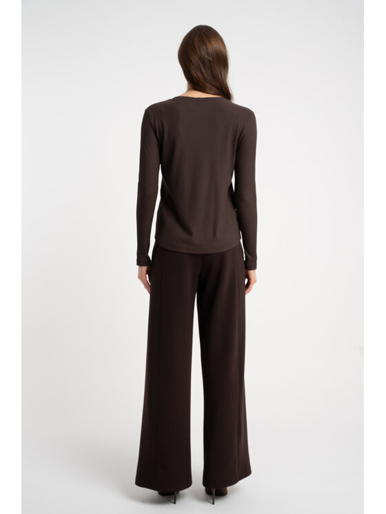 CLICK CLICK Μπλουζάκι 10-6958 Καφέ Fitted Fit