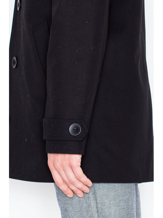 Visent Visent Cappotto di transizione V028 Nero Regular Fit