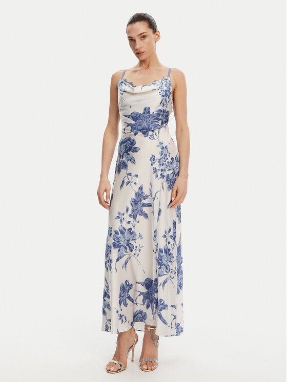 Guess Guess Večerní šaty W5GT10 WF1T2 Écru Slim Fit