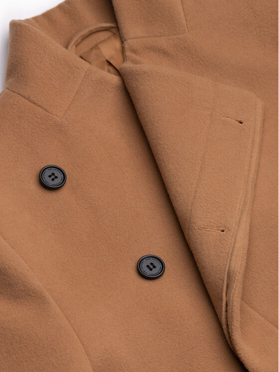 Ombre Ombre Kabát pro přechodné období OM-COWC-0102 Hnědá Regular Fit