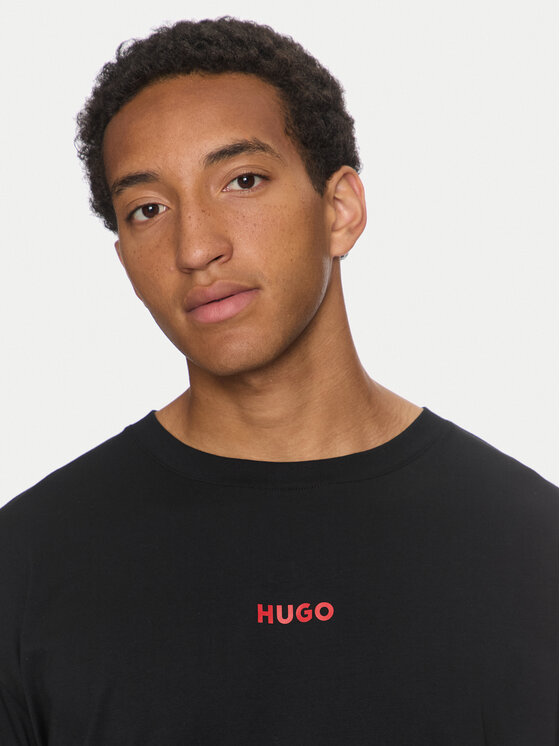 HUGO Hugo Marškinėliai ilgomis rankovėmis 50522302 Juoda Regular Fit