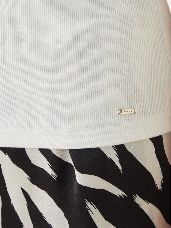 Morgan Morgan Bluză 261-DAMOUR Alb Slim Fit