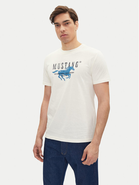 Mustang Mustang Marškinėliai Austin 1016484 Balta Regular Fit