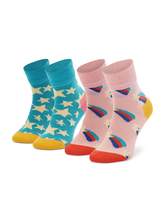 Set de 2 perechi de șosete lungi pentru copii Happy Socks KSST19-6000 Colorat