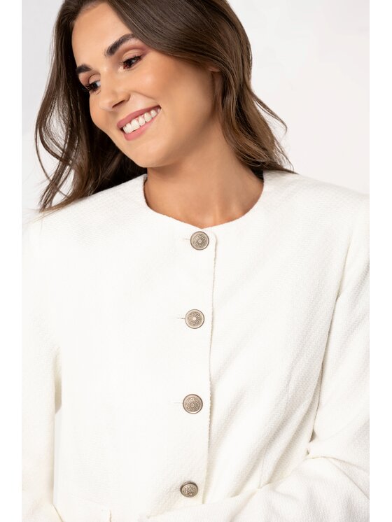 QUIOSQUE QUIOSQUE Sako WHITEBOX JACKET Biela Regular Fit
