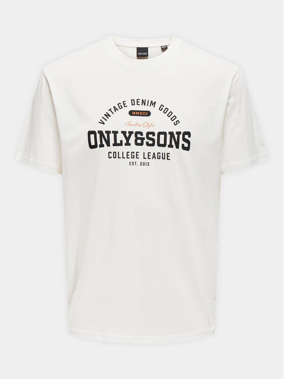 only & sons t-shirt lenny 22028593 blanc regular fit