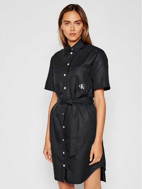 Calvin Klein Jeans Calvin Klein Jeans Φόρεμα πουκάμισο J20J216481 Μαύρο Relaxed Fit