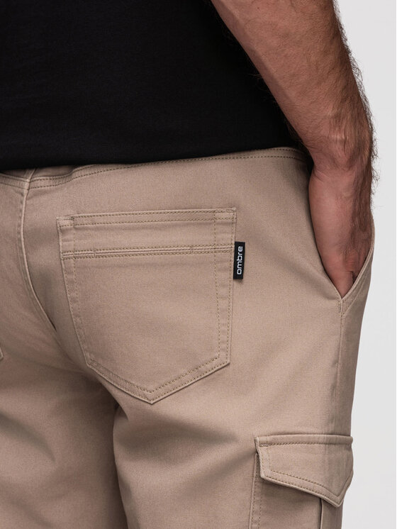 Ombre Ombre Joggery OM-PAJO-0290 Beżowy Regular Fit