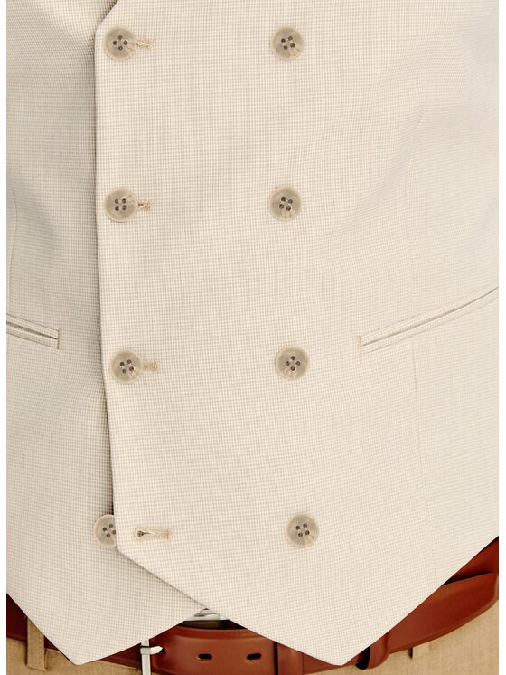 Pako Lorente Pako Lorente Kamizelka garniturowa P26SF-8X-013 Beżowy Slim Fit