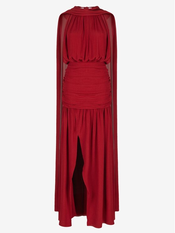Le Collet Le Collet Sukienka wieczorowa LIRE Czerwony Flare Fit