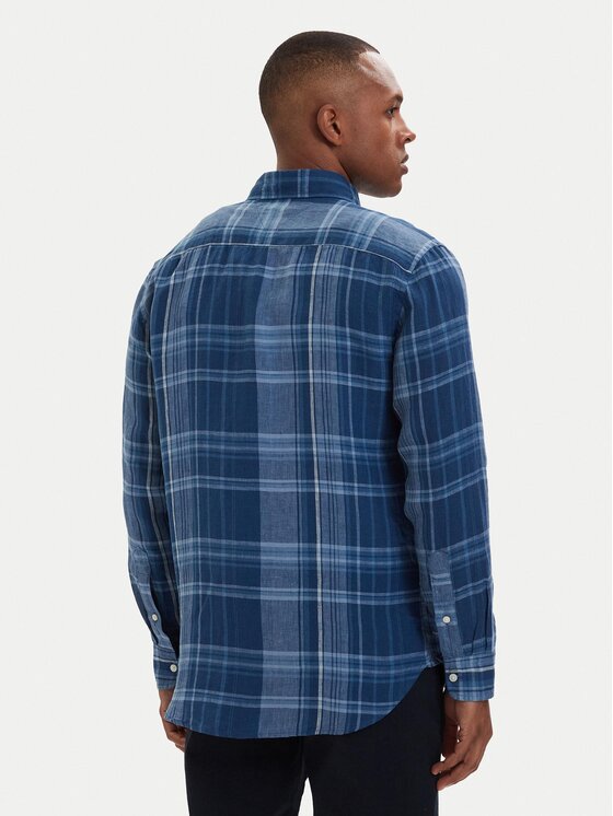 Tommy Hilfiger Tommy Hilfiger Риза Madras Check MW0MW42399 Син Regular Fit