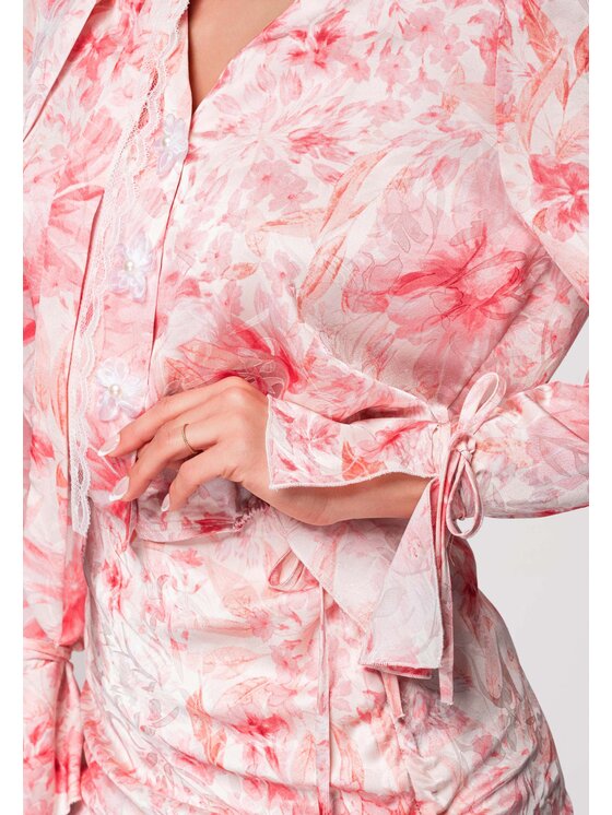 Ombre Ombre Koszula OW-SH-E0033 Różowy Loose Fit