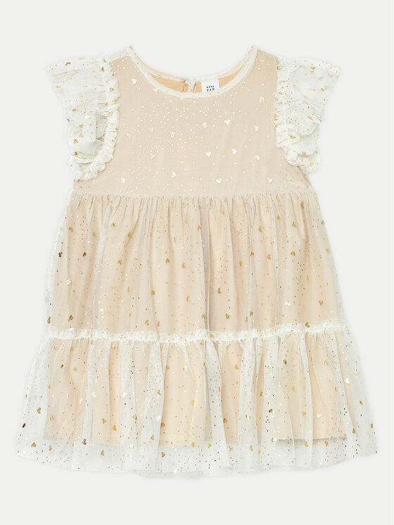 Gap Gap Elegantes Kleid 646791-00 Écru Regular Fit