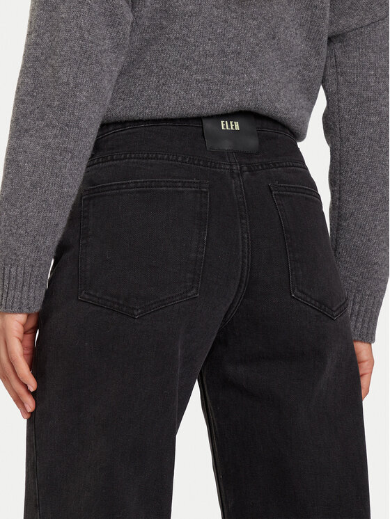 Eleh Eleh Džínsy EL072 Čierna Regular Fit