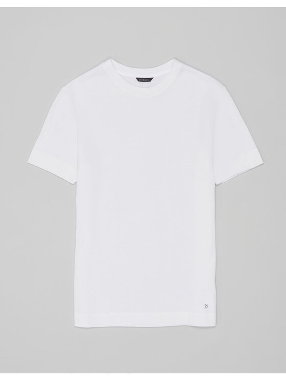 Borgio Borgio T-Shirt baragiano Biały Slim Fit