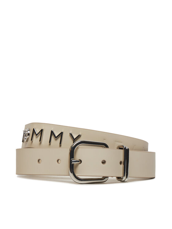 Curea de Damă Tommy Jeans Tjw Bold Leather 3.0 AW0AW16255 Écru