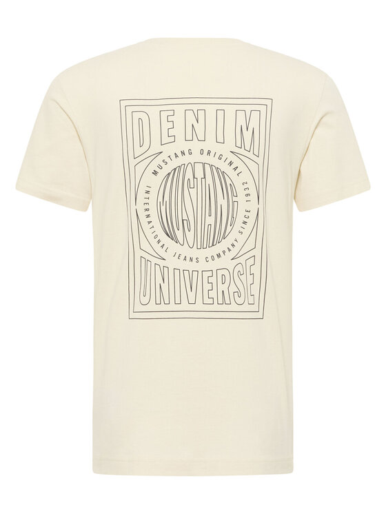 Mustang Mustang T-Shirt AUSTIN Beżowy Straight Fit