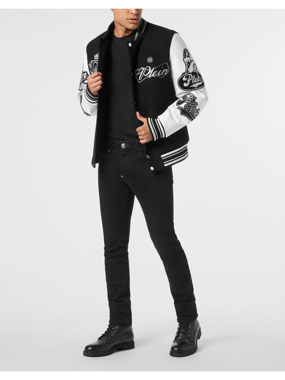 PHILIPP PLEIN PHILIPP PLEIN Kurtka bomber 26059 Czarny Regular Fit