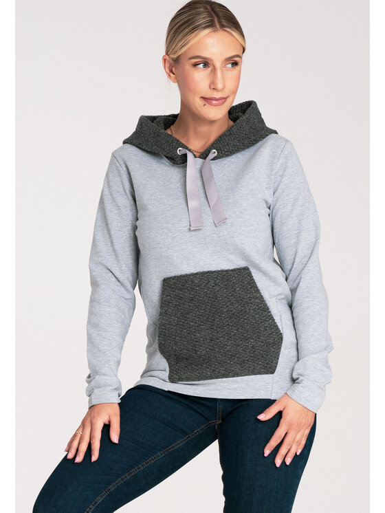 FIGL FIGL Bluza M1045 Szary Regular Fit