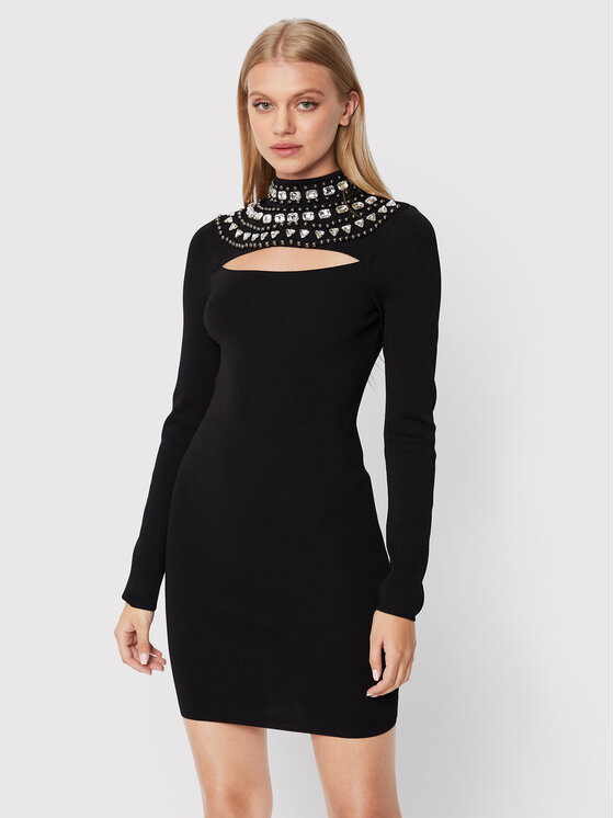 PINKO Pinko Koktel haljina Caffelatte 1G184Z A02G Crna Regular Fit