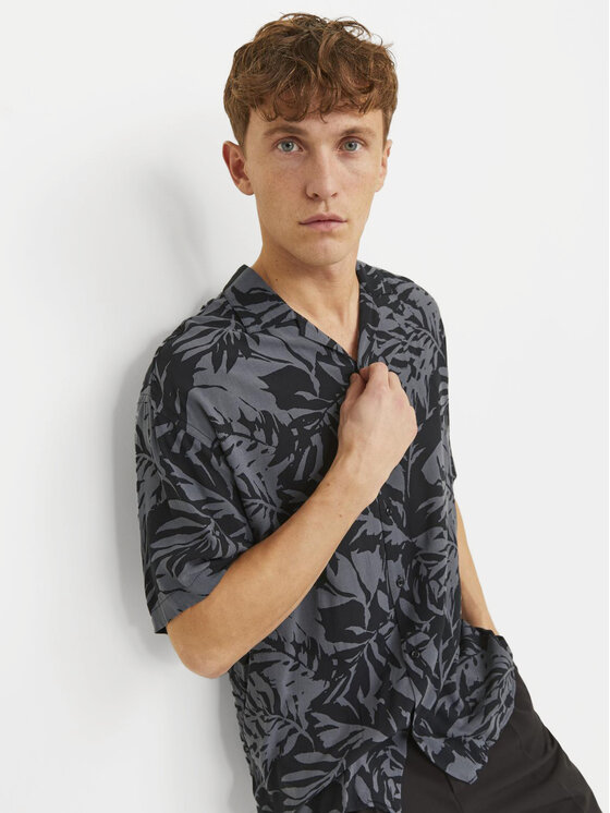 Jack & Jones Jack & Jones Košile Monochrome Resort 12249210 Šedá Relaxed Fit