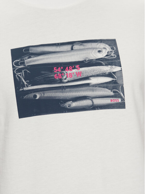BOSS BOSS T-krekls Dune 50539194 Écru Regular Fit