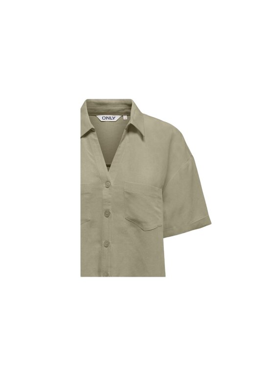 ONLY ONLY Camicia Camicia onlwindy life ss linen Verde Regular Fit