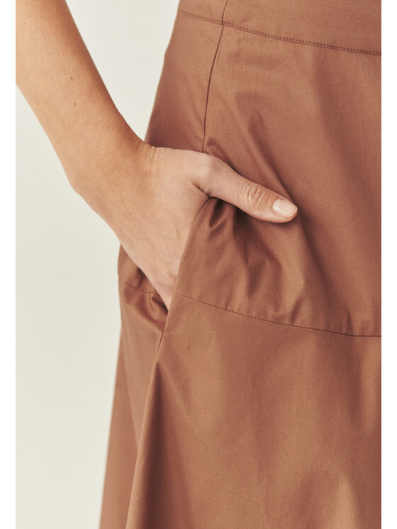 TATUUM Tatuum Midi sukňa TRAKO 1 Hnedá Flare Fit