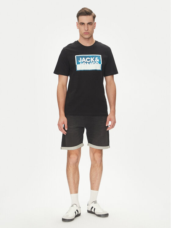 Jack & Jones Jack & Jones Szorty jeansowe Rick 12269594 Czarny Regular Fit