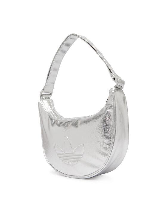 adidas adidas Kabelka Adicolor Half Crescent Bag Metallic Pu KR1562 Stříbrná
