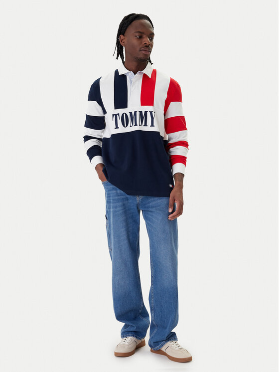 Tommy Jeans Tommy Jeans Polokošile Archive Rugby DM0DM23054 Tmavomodrá Relaxed Fit