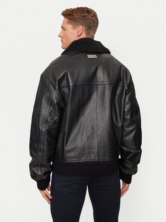 Versace Jeans Couture Versace Jeans Couture Lederjacke 77GAVP01 Schwarz Regular Fit