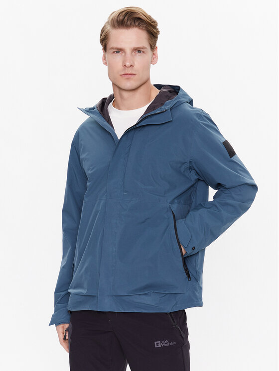 Jack Wolfskin Jack Wolfskin Geacă de ploaie Goldgewann 1115761 Albastru Regular Fit