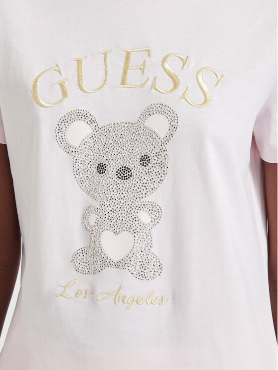 Guess Guess T-Shirt V6BI28 K9360 Różowy jasny Regular Fit