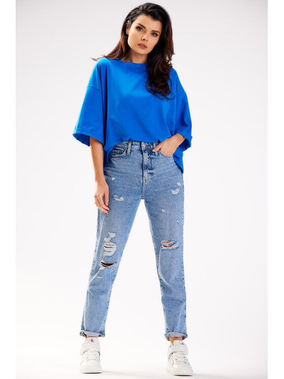 Infinite You Infinite You Bluzka M265 Niebieski Basic Fit