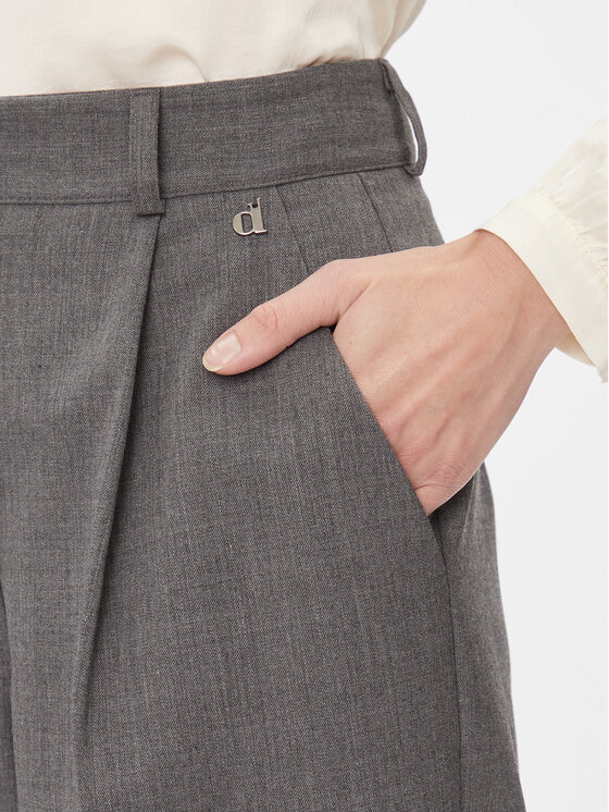 Dixie Dixie Spodnie materiałowe PCHSVCGA Szary Relaxed Fit