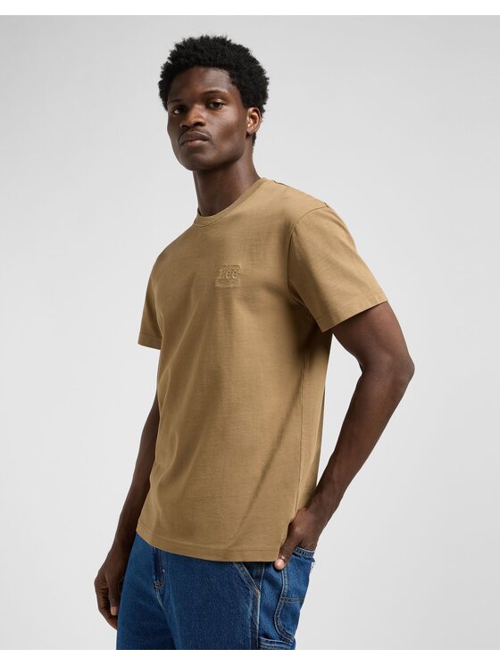 Lee Lee T-Shirt ESSENTIAL TEE Zielony Regular Fit