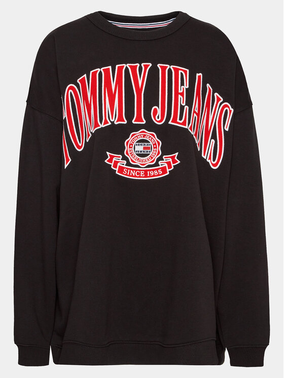 Tommy Jeans Curve Jopa Varsity DW0DW15701 Črna Oversize